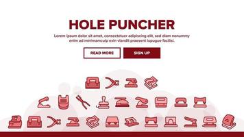 Hole Puncher Tool Landing Header Vector
