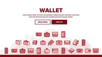 Wallet Accessory Cash Landing Header Vector