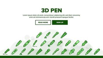 3d Pen Printing Gadget Landing Header Vector