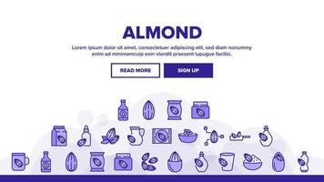 Almond Natural Food Landing Header Vector