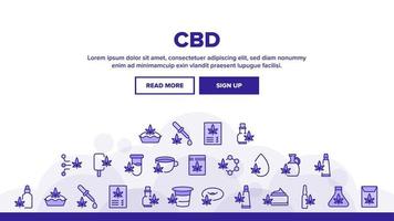 vector de encabezado de aterrizaje de producto de cannabis cbd