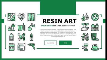 Resin Art Creation Landing Header Vector