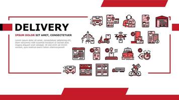 Delivery Service Application Landing Header Vector