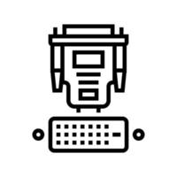 dvi cable and port line icon vector illustration