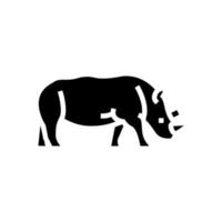 animal de rinoceronte en la ilustración de vector de icono de glifo de zoológico