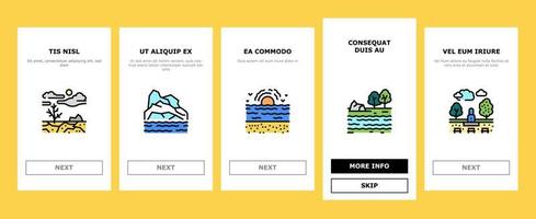 Land Scape Nature Onboarding Icons Set Vector