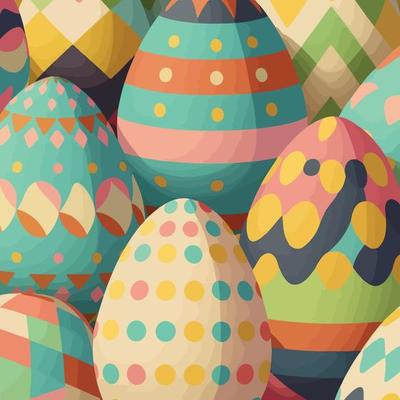ood themed collection of easter eggs as pattern background