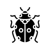 ladybug bug glyph icon vector illustration