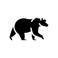 bear animal in zoo glyph icon vector illustration