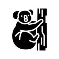 koala animal in zoo glyph icon vector illustration