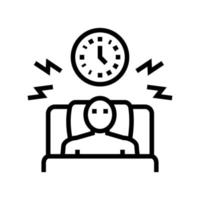 despertarse demasiado temprano icono de línea ilustración vectorial vector