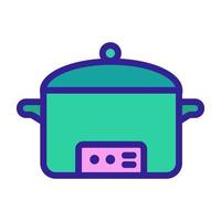 Slow cooker icon vector. Isolated contour symbol illustration vector