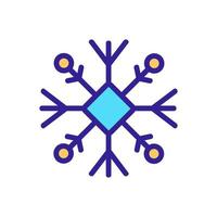 Snowflake icon vector. Isolated contour symbol illustration vector