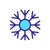 Snowflake icon vector. Isolated contour symbol illustration vector