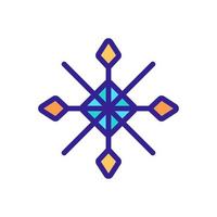 Snowflake icon vector. Isolated contour symbol illustration vector