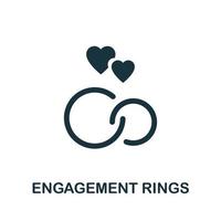 icono de anillos de compromiso. elemento simple de la colección de joyas. icono de anillos de compromiso creativo para diseño web, plantillas, infografías y más vector