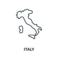 Italy icon. Simple line element Italy symbol for templates, web design and infographics vector