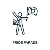 Pride Parade icon from lgbt collection. Simple line Pride Parade icon for templates, web design and infographics vector