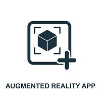 Augmented Reality App icon from mobile app development collection. Simple line Augmented Reality App icon for templates, web design and infographics vector