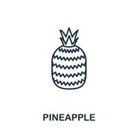 ícono de piña de la colección de frutas. símbolo de piña de elemento de línea simple para plantillas, diseño web e infografía vector