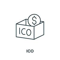 Ico icon. Creative simple symbol from fintech collection. Line Ico icon for templates, web design and infographics vector