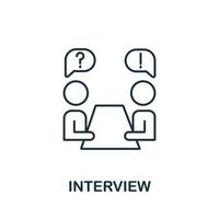 Interview icon from headhunting collection. Simple line Interview icon for templates, web design and infographics vector