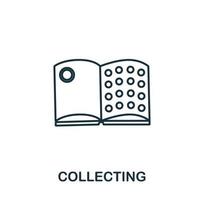 Collecting icon from hobbies collection. Simple line element collecting symbol for templates, web design and infographics vector