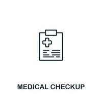 Medical Checkup icon from elderly care collection. Simple line element Medical Checkup symbol for templates, web design and infographics vector