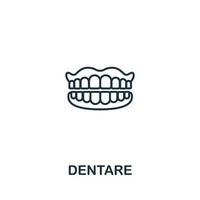 icono dentare de la colección de cuidado de ancianos. símbolo de dentare de elemento de línea simple para plantillas, diseño web e infografía vector