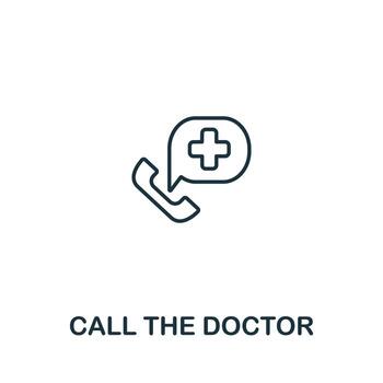 Call The Doctor icon from elderly care collection. Simple line element Call The Doctor symbol for templates, web design and infographics vector