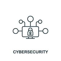 Cybersecurity icon from industry 4.0 collection. Simple line element Cybersecurity symbol for templates, web design and infographics vector