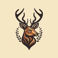 Deer head logo mascot icon  illustration on isolated background vector