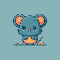 cute mouse character mascot logo cartoon vector illustration