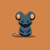 Ilustración de vector de dibujos animados de logotipo de mascota de personaje de ratón lindo
