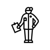 boy dressed as doctor line icon vector illustration