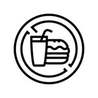 food ban line icon vector illustration