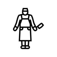 butcher man line icon vector illustration