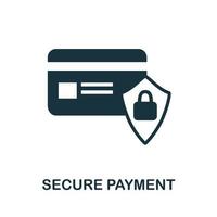 icono de pago seguro. elemento simple de la colección de seguridad de Internet. icono creativo de pago seguro para diseño web, plantillas, infografías y más vector