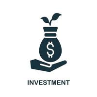 Investment icon. Monochrome simple Investment icon for templates, web design and infographics vector