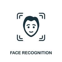 icono de reconocimiento facial. elemento simple de la colección de seguridad de Internet. icono de reconocimiento facial creativo para diseño web, plantillas, infografías y más vector