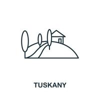 Tuscany icon from italy collection. Simple line Tuscany icon for templates, web design and infographics