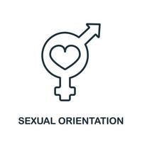 ícono de orientación sexual de la colección lgbt. icono de orientación sexual de línea simple para plantillas, diseño web e infografía vector