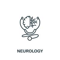 ícono de neurología de la colección médica. símbolo de neurología de elemento de línea simple para plantillas, diseño web e infografía vector