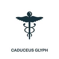 Caduceus Glyph icon set. Four elements in diferent styles from medicine icons collection. Creative caduceus glyph icons filled, outline, colored and flat symbols vector