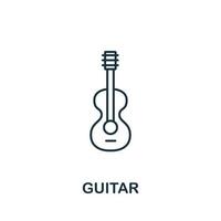 Guitar icon from music collection. Simple line Guitar icon for templates, web design and infographics vector