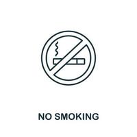 No Smoking icon from office tools collection. Simple line No Smoking icon for templates, web design and infographics vector