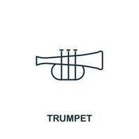 Trumpet icon from music collection. Simple line Trumpet icon for templates, web design and infographics vector