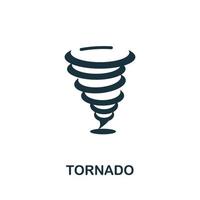 icono de tornado. elemento simple de la colección de desastres naturales. ícono de tornado creativo para diseño web, plantillas, infografías y más vector