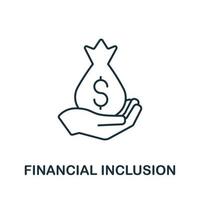 Financial Inclusion icon. Creative simple symbol from fintech collection. Line Financial Inclusion icon for templates, web design and infographics vector