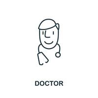 icono médico de la colección de cheques de salud. icono de médico de línea simple para plantillas, diseño web e infografía vector